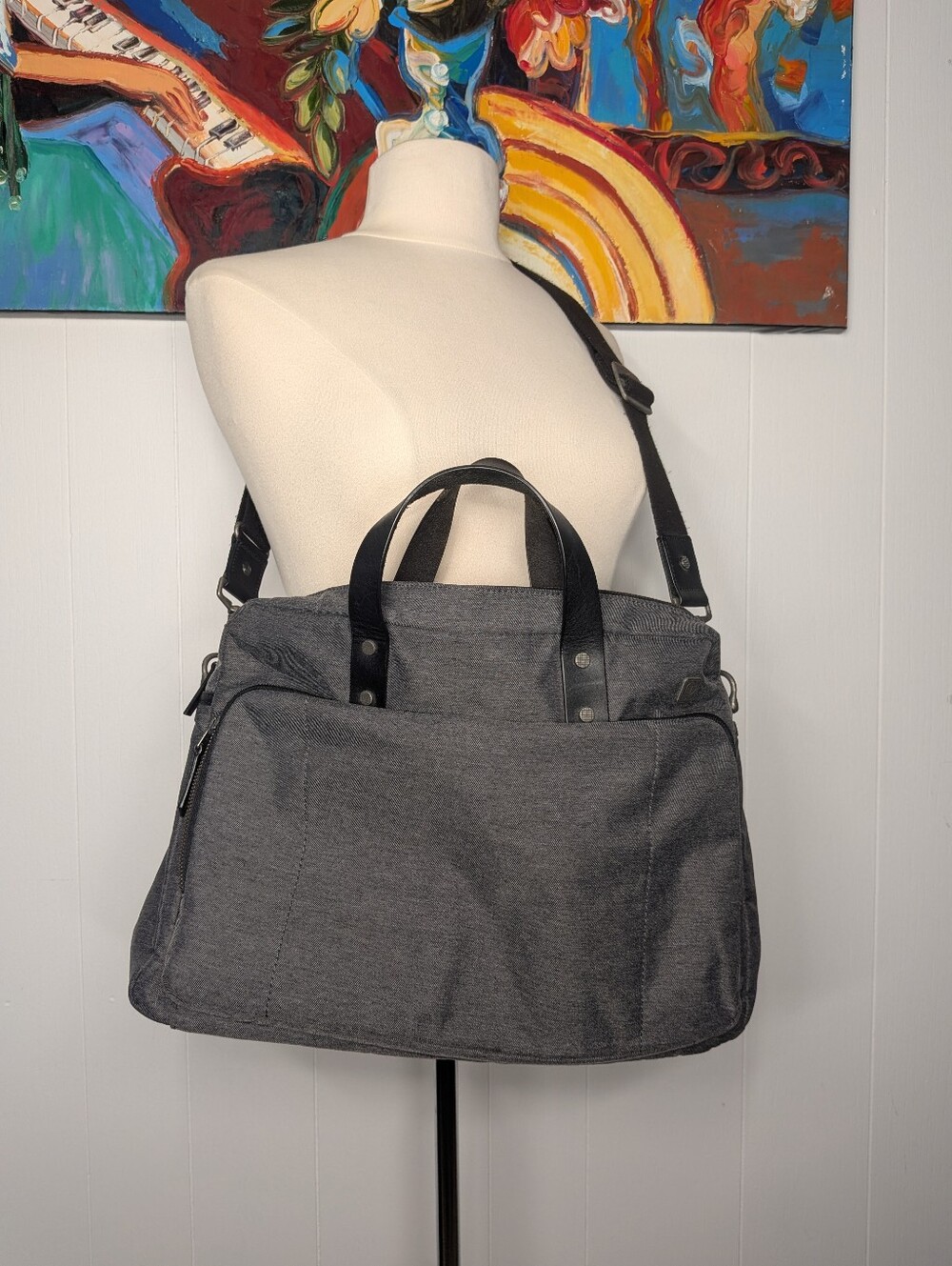 Tumi Forge Sudbury 55611 Charcoal Grey Canvas Tech Travel Business Laptop Tote